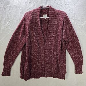 St. John's Bay Burgundy Open-Front Cardigan Size 1X